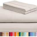 LuxClub 4 PC Sheet Set Bed Sheets Deep Pockets 16" Eco Friendly Wrinkle Free Cooling Machine Washable Hotel Bedding Silky Soft - Mocha California King