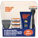 Dollar Shave Club | The Member Exclusive Shave Set | 4 Extra Close Refill Cartridges, 1 Handle (Black), 1 Shave Butter 3 ounce, 1 Razor Cover, Razors for Men