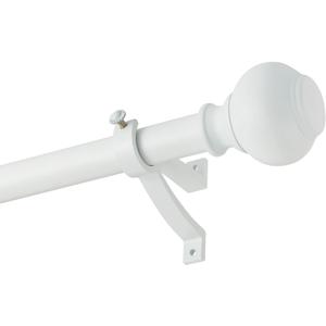 Matte White Window Curtain Rods 72 to 144 Inch, Adjustable Curtain Rod,Heavy Duty Window Rods,Thicken Sturdy Drapery Rods,Single Telescoping Decorative Curtain Rod for Window