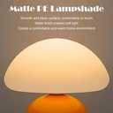 Cute Small Mushroom Lamp, PE Lampshade, Ceramic Base, Adjustable Light Color and Brightness with Power-Off Memory, Safe USB Powered, LED Mushroom Light for Bedroom Living Room (Orange)