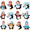 60pcs Winter Theme DIY Cutouts Penguin Bulletin Board Decoration Set Christmas Penguin with Hat Paper Cut-Outs Decor for Winter Holiday DIY Photo Craft Xmas Party School Classroom Wall Door Supplies