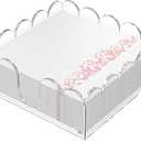 YAGELI Clear Acrylic Napkin Holder – Elegant Scalloped Tray for Cocktail, Bathroom, Kitchen & Dining – Flat Paper Towel & Disposable Napkin Organizer for Weddings, Bars, Hotels and Home(6.5x6.5in)