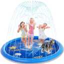 Splash Pad for Kids Ages 4-8, 77" Sprinkler for Kids, Thicken Splash Pad for Toddlers Baby Pool Water Mat, Fun Summer Outdoor Water Toys for Toddlers 4-6,Multi (Blue)