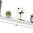 Solid Wood White Floating Shelves Wall Mounted, Molding Floating Wall Display Shelf, 60 inch, 60 inches x 5.25 inches x 2.95 inches