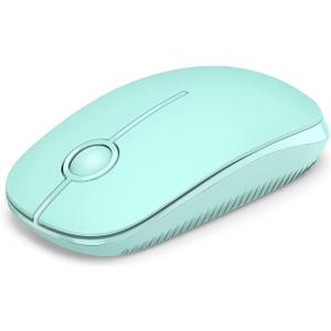 VssoPlor Wireless Mouse, 2.4G Slim Portable Computer Mice with Nano Receiver for Notebook, PC, Laptop, Computer (Mint Green)