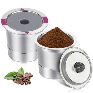 Reusable K Cups, Universal stainless steel Reusable Coffee Pods, Refillable Single K Cups for K 2.0 and 1.0 Coffee Makers (２－PACK)