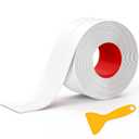 Mokani Caulk Tape Waterproof Self Adhesive, 1 Roll White Caulking Sealant Strip for Kitchen, Countertop, Bathroom, Bathtub, Toilet, Shower, Floor Wall Edge Protector with Sealing Tool (1.5" x 10.5Ft)