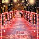 20 Pack 36" Candy Cane Lights - Outdoor Pathway, 62FT Christmas Decorations, 8 Flashing Modes, 30V Red Lights