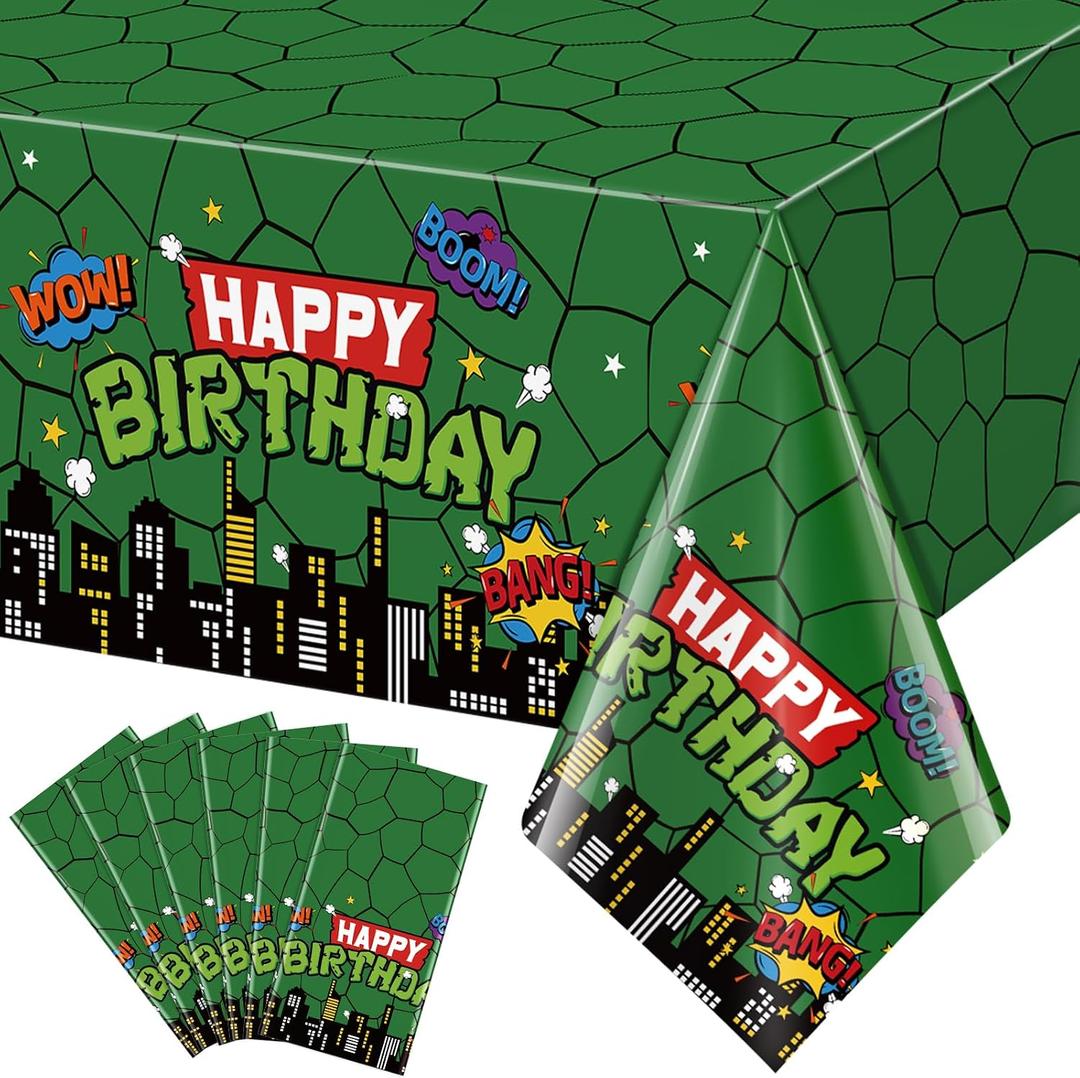 6 Pcs Turtle Birthday Party Tablecloths Decorations, Disposable Cartoon Turtle Table Cloths Plastic Rectangle Table Covers for Cartoon Theme Birthday Party Supplies, 54x108 Inches