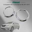 FZJDSD 1 Pair Fog Light Lamp Bezel Cover 52713-08020 52712-08020 Compatible with Toyota Sienna SE 2011 2012 2013 2014 2015 2016 2017 Fog Light Lamp Bezel Cover Chrome Trim Rings # TO1038150 TO1039150
