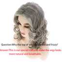Baruisi Curly Wavy Brown Wigs for Women Medium Long Synthetic Modern Cosplay Hair Wig,Mixed Brown