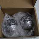 2 Pack Window Treatment Finials for 1 or 7/8 Inch Curtain Rods, Silver Drapery Rods Replacement Finials with M6 Screws, Translucent Finials Embedded with Silver Foil