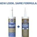 GE GE5008 Silicone 2+ Window and Door Caulk 10.1 oz Tube Light Grey
