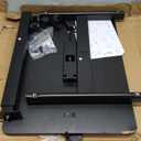 Claiks Mobile Standing Desk, Small Rolling Adjustable Desk with Wheels, Pneumatic Mobile Desks Workstation with Hook, Black