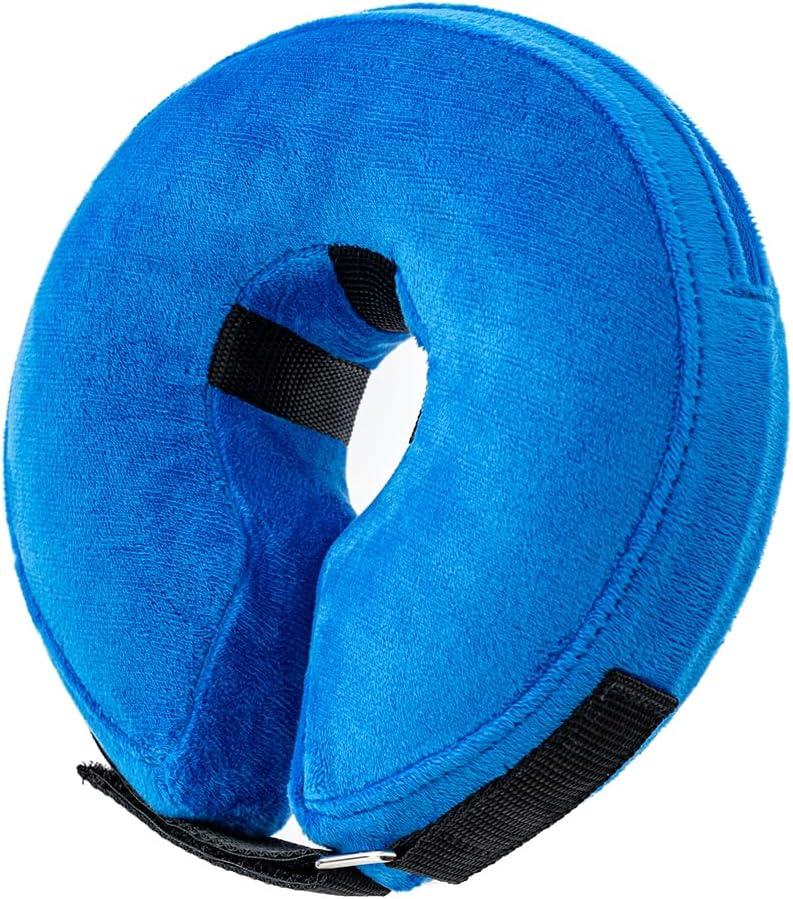 Wepet Adjustable Protective Elizabethan Collar for Cats & Dogs, Pet Recovery Collar, Pet Cone, Inflatable, Removal & Washable, Easy to Store, Durable, Soft & Comfortable Recovery Aid, Blue, Size XL (XL (Neck: 18-23))