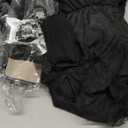 Girls Black Costume Halloween Dress Family Cosplay Party Outfit with Wig Necklace Belt Gloves Socks (7-8Y/130)