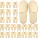 24 Pairs Spa Disposable Slippers Open Toe Non Slip Slippers for Women Men Guests Hotels Home Party Housewarming
