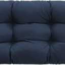 Outdoor Bench Cushion, Tufted 44x22x4 Inch Loveseat Pad for Patio Furniture Wicker Chair Garden Swing Porch Sofa, Indoor Outside Use, Fade-Resistant & Waterproof, Dark Blue