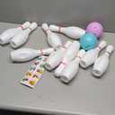 OceanWings Kids Light up Bowling Ball Toys Set,Bowling Pins Toy Game with 10 Pins & 2 Balls Fun Sports Games for Grandkids Kids Toddler Indoor & Outdoor Boys Girls Children 3-6 years (White)