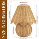 Rattan Table Lamp with Woven Base and Woven Lampshade Decorative Boho Table Lamp Farmhouse Tabletop Decoration for Living Room Bedrooms Nightstand Bedside Tabletop, Bulbs Include