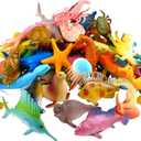 Funcorn Toys Ocean Sea Animal, 52 Pack Assorted Mini Vinyl Plastic Animal Toy Set, Realistic Under The Sea Life Figure Bath Toy for Child Educational Party Cake Cupcake Topper,Valentines Day Gift