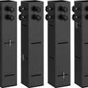 Fengone 2025 UpGrade College Dorm Bed Risers 3.15" Diameter Carbon Steel Metal Bed Riser Square Tall Bed Riser for Wooden Bed Frame Table Adjustable Height 3.2", 5.1", 8.1" or 11.2",to 10,000 lbs Pack of 4