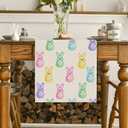 Easter Table Runner 13 x 72 Inch, Colorful Bunny Decorative Farmhouse Rustic Holiday Spring Table Decoration for Kitchen Dinning, Indoor Outdoor Dinner Party Dcor