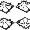 W10447925 Burner Grates Stove Replacement Parts for Whirlpool Gas Stove Grates Kenmore Maytag Amana Inglis Kirkland 8.3 x 8.8 In Matte Cast Iron Stove Top Oven Grates Cooktop Grates 4 Pcs