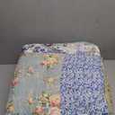 YAYIDAY Oversized King Bedspreads Patchwork Quilt Set (120x118 Inch) - 100% Cotton Reversible Breathable Floral Quilted Coverlet with Pillow Shams Fit All Season (Blue Flower)