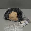 Short Curly Old Man Bald Cap Wig Mad Gray Scientist Synthetic Balding Halloween Anime Cosplay Costume Wigs (Grey)