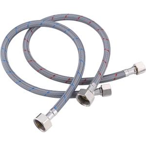 Faucet Supply Lines, 12" Length Bathroom Kitchen Faucet Connector Braided Nylon Water Supply Line 3/8" Comp x 1/2" Comp 2Pcs (1 Pair)