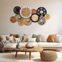 11 Pcs Boho Hanging Wall Basket Decor Handmade Woven Basket Wall Decorative Boho Wicker Baskets Placemats Round Farmhouse Bulrush Art for Rustic Home Decorations Christmas Gift(Stylish)