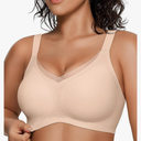 OEAK Womens Wireless Bras V Mesh Comfortable Bralette Supportive Tshirt Bra No Underwire Seamless Push Up Everyday Bras