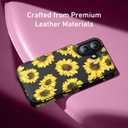 LETO for iPhone 16 Plus Wallet Case - Flip Folio Leather Kickstand - Fashionable Flower Designs - Credit Card Holder - Protective Phone Cover for Women and Girls - 6.7" - Blooming Sunflowers