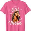 Girls Riding Shirt - Just A Girl Who Loves Horses T-Shirt Medium