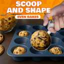 4 oz Large Ice Cream Scoop with Trigger Release #8 - Stainless Steel Cookie Scoop for Baking, Ice Cream & Cookie Dough, Comfort Grip Handle, Easy Release, Dishwasher Safe, Great as Mothers Day Gifts