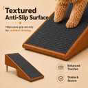 Dog Ramp for Dogs and Cats, 16" Wide All-in-one Split Ottoman Dog steeps for Bed,Solid Wood, Gentle 23 Incline, Foldable Pet Stairs for Large and Small Dogs (Brown)