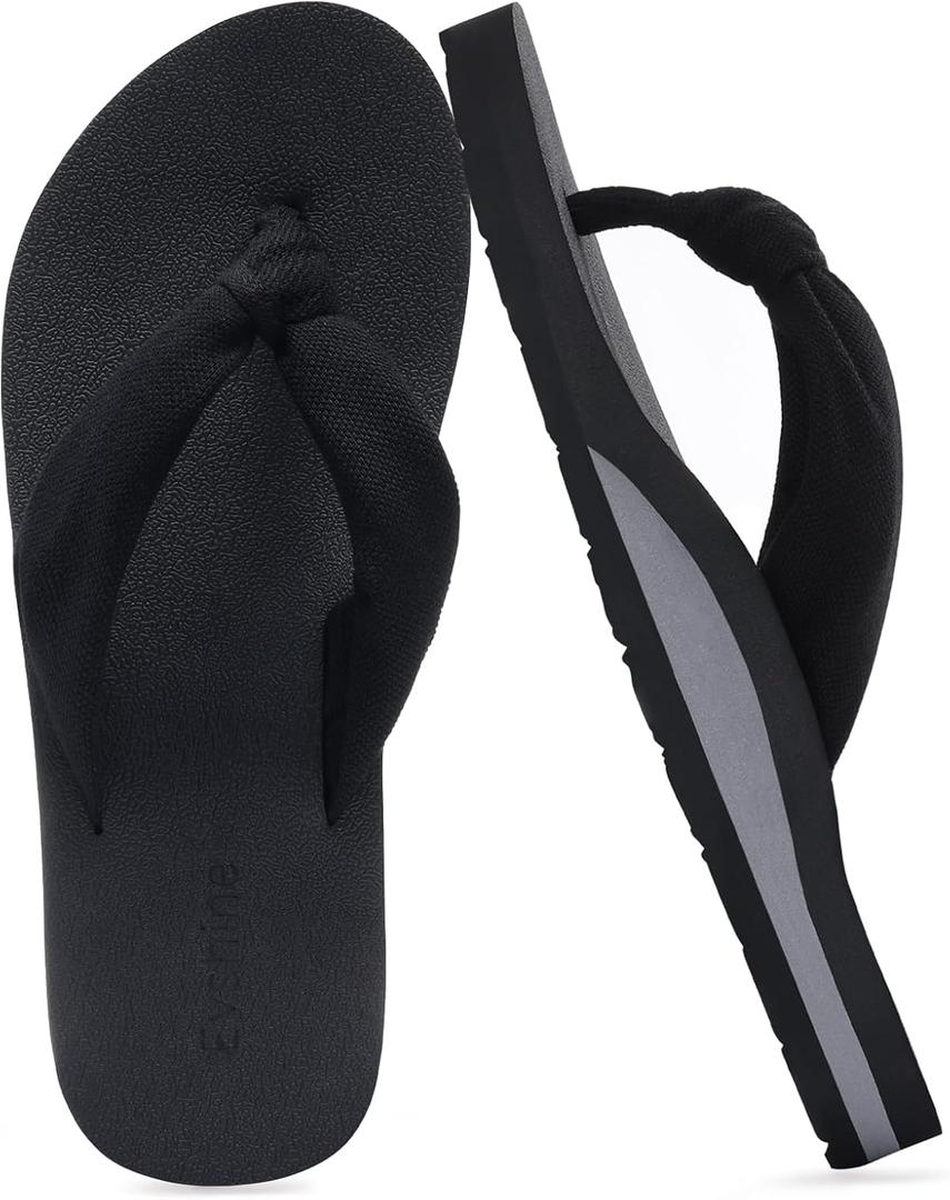 Evshine Women's Flip Flops with Moderate Arch Support, Summer Comfortable Yoga Mat Thong Sandals for Beach, Pool, Travel