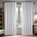 Deconovo Blackout Curtains, Thermal Insulated, W70 x L108 2 Panels, Back Tab, Machine Washable, Room-Darkening Drapes for Bedroom/Living Room Star White