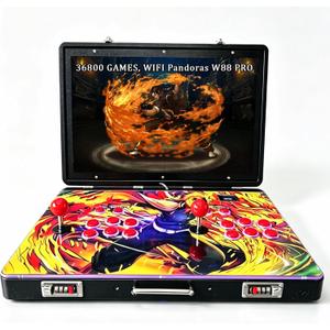 RegiisJoy 36800 in 1 Metal Box Arcade Game Console, 24-inch HD IPS Screen Portable 3D WiFi Pandoras Box W88 pro Retro Folding Gaming Console, Search/Hide/Save/Load/Pause/Add Game