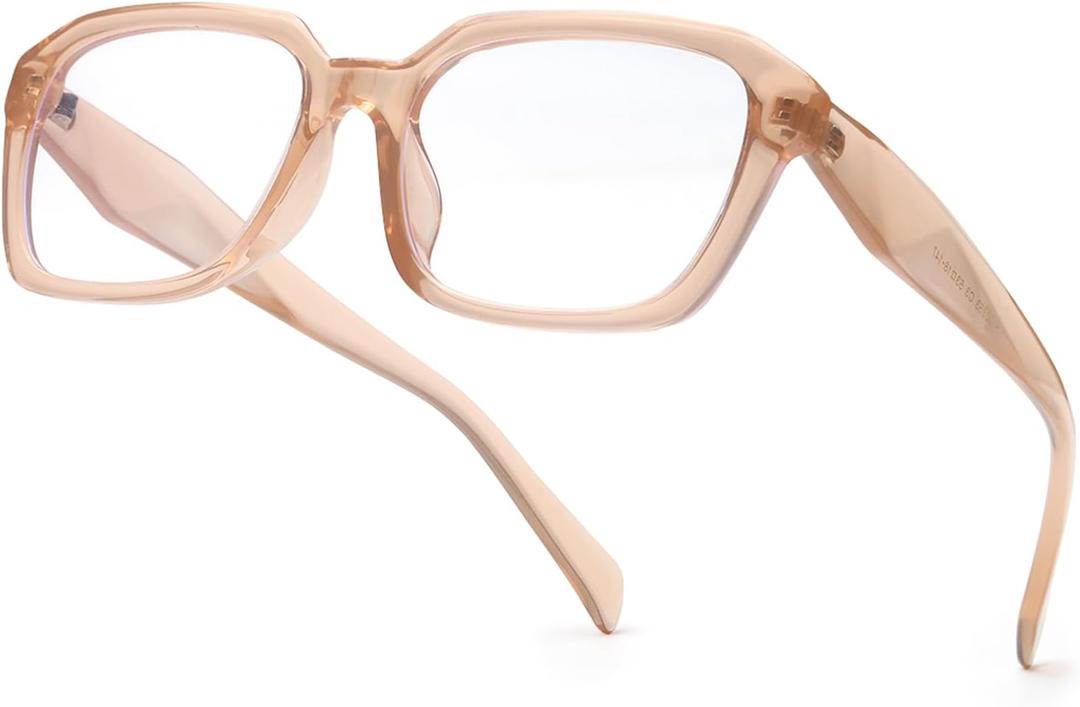 SODQW Designer Blue Light Blocking Glasses for Women Square Frame Anti Glare Reduce Eyestrain Computer Eyeglasses