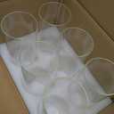 6 Pcs Hurricane Candle Holder Sleeve, H:12" D:4" Bottomless Glass Cylinder Candleholder Tall Clear Glass Cylinder Open Both Ends, Chimney Tube Cover, Open Ended Candle Shade