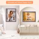 14x18 Wood Frame Brown Blue, Vintage 18x14in Floral Picture Frames, 14 x 18inch Gallery Photo Pic Display with HD Plexiglass, 1.4in Widen 1in Thick, Horizontal Vertical Wall Display