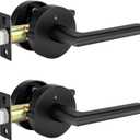 Haidms Black Passage Door Handles, Heavy Duty Matte Black Interior Door Handles Closets, Zinc Alloy Doorhandles Closet Door Lever Hardware(2 Pack)
