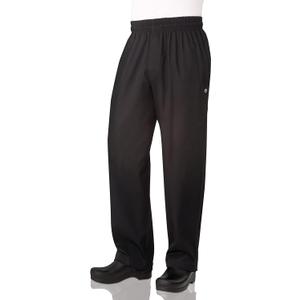 Chef Works Men's Essential Baggy Zip-Fly Chef Pants (Medium, Black)