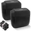 2PCS Car Trash Can with Lid + 60PCS Garbage Bags,Mini Trash Can Interior Accessories for Door/Seat/Center Console/Home/Office,Multifunctional Car Organizers and Storage (Black)