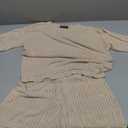 PRETTYGARDEN Women's Summer 2 Piece Cover-up Knit Swimsuit Short Sleeve Tops Shorts Sets Bathing Suit Beach Outfits Size M Color Beige