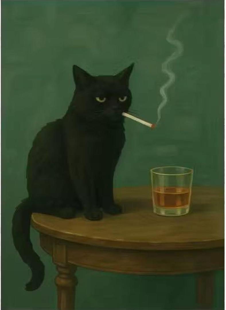 Cat Paint by Numbers Animals DIY Painting On Canvas,by Number Black Cat in Stained by Numbers Kit for Adults Beginner,Acrylic Simple Oil Paint by Number Kits for Home Wall Decor 16 x 20 inch