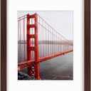 Frametory, 11x14 Frames Display 8x10 Picture with Mat or 11x14 Photo Without Mat, Shatter-Resistant Glass, Pre-Installed Wall Mounting Hardware - Brown