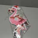 2pcs Christmas Flamingo Yard Ornaments, Plastic Cute Outdoor Xmas Lawn Decor Yard Pink Flamingos for Holiday Decoration